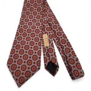 Vintage Trevira Prince Gino Neck‎ Tie Red Floral Polyester Woven in Italy Wide